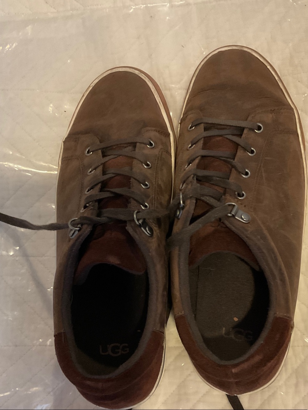 UGG Men's Brown Suede Casual Lace-Up Sneakers